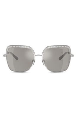 Michael Kors Greenpoint 57mm Mirrored Square Sunglasses in Silver Mirror