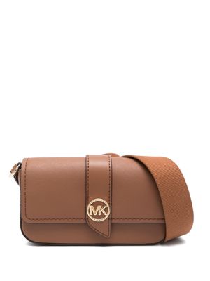 Michael Kors Greenwich leather shoulder bag - Brown