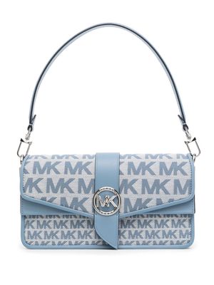 Michael Kors Greenwich logo-pattern detail shoulder bag - Blue