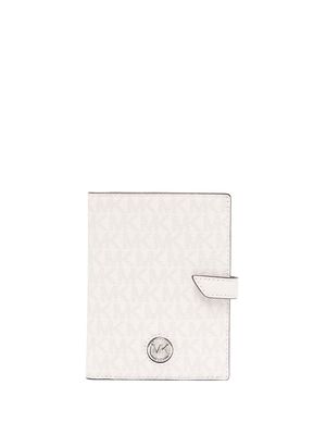 Michael Kors Heritage monogram-print passport wallet - White