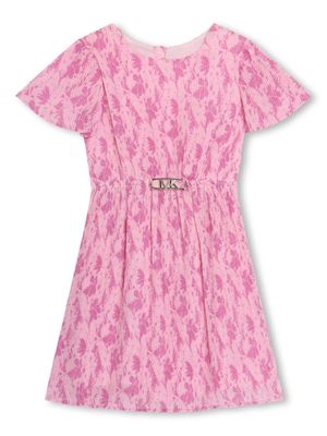 Michael Kors Kids abstract-pattern pleated dress - Pink