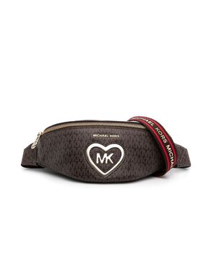 Michael Kors Kids all-over monogram-pattern belt bag - Brown