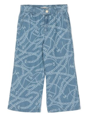 Michael Kors Kids chain-link print straight-leg trousers - Blue