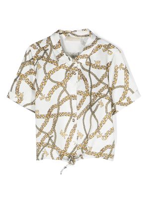 Michael Kors Kids chain-print short-sleeve shirt - White