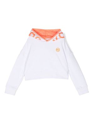 Michael Kors Kids cotton logo-print hoodie - White