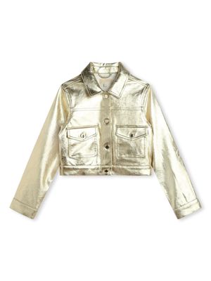 Michael Kors Kids cracked-effect button-up jacket - Gold