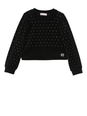 Michael Kors Kids crystal-embellished logo-plaque sweatshirt - Black