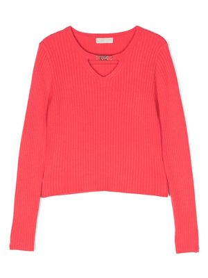 Michael Kors Kids cut-out ribbed-knit sweatshirt - Pink