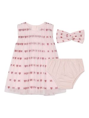 Michael Kors Kids glitter-detail pleated dress - Pink