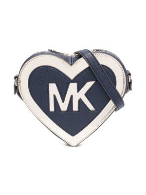 Michael Kors Kids heart shaped logo-patch bag - Blue