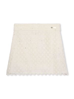 Michael Kors Kids lace-detailed A-line skirt - White