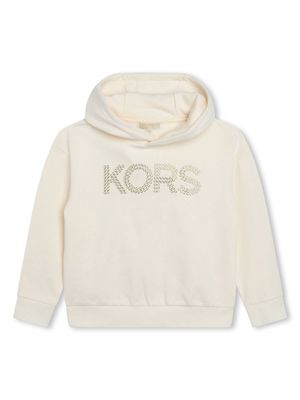 Michael Kors Kids logo-appliqué jersey hoodie - Neutrals
