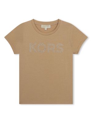 Michael Kors Kids logo-appliqué jersey T-shirt - Neutrals