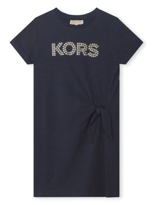 Michael Kors Kids logo-appliqué organic cotton dress - Blue
