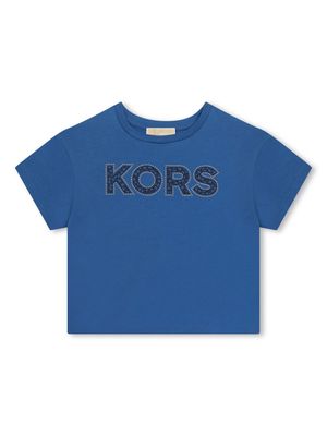 Michael Kors Kids logo-appliqué organic cotton T-shirt - Blue