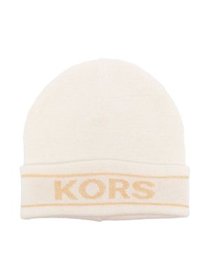 Michael Kors Kids logo beanie hat - Neutrals