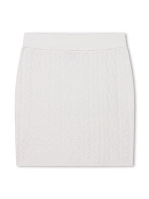 Michael Kors Kids logo-embossed knitted skirt - White