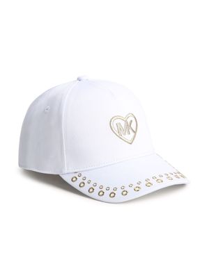 Michael Kors Kids logo-embroidered eyelet baseball cap - White