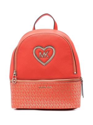 Michael Kors Kids logo jacquard backpack - Orange