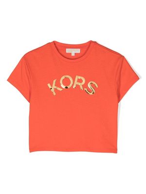 Michael Kors Kids logo-print cotton T-Shirt - Orange