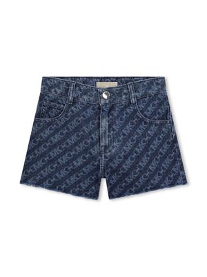 Michael Kors Kids logo-print denim shorts - Blue