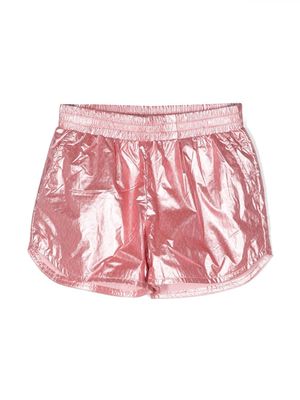 Michael Kors Kids logo-print metallic-effect shorts - Pink