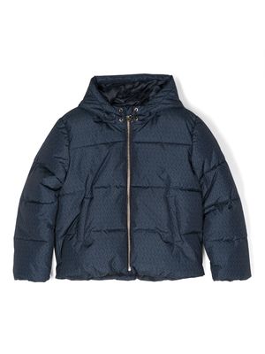 Michael Kors Kids logo-print zipped padded jacket - Blue