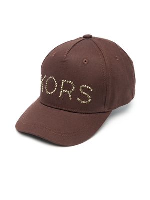 Michael Kors Kids logo-stud cotton cap - Brown