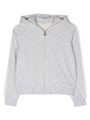Michael Kors Kids logo-tape zip-up hoodie - Grey