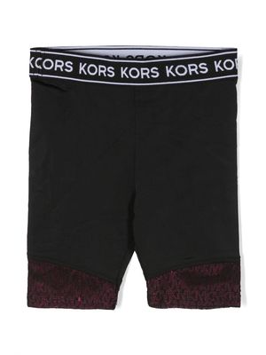 Michael Kors Kids logo-waistband cycling shorts - Black