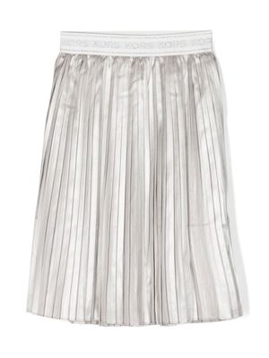Michael Kors Kids logo-waistband pleated skirt - Grey