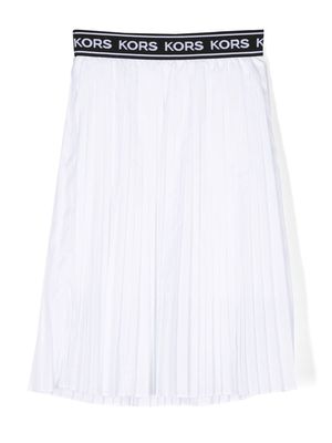 Michael Kors Kids logo-waistband pleated skirt - White