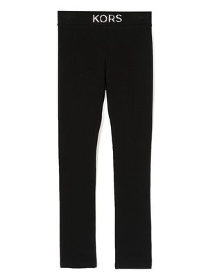 Michael Kors Kids logo-waistband stretch leggings - Black