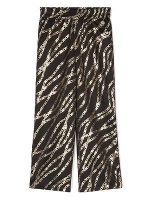 Michael Kors Kids MK empire-print elasticated-waistband trousers - Black