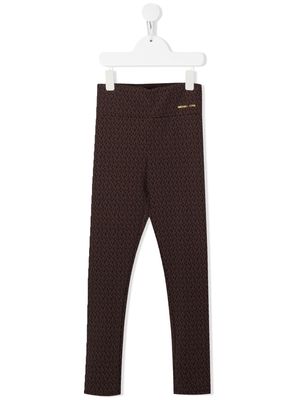 Michael Kors Kids monogram high-waisted leggings - Brown