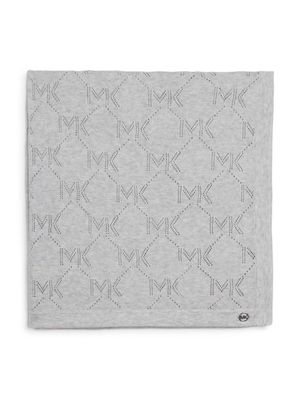 Michael Kors Kids monogram-pattern cotton blanket - Grey