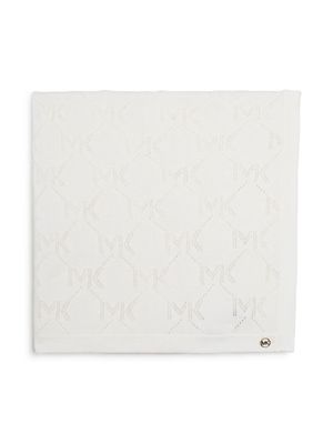 Michael Kors Kids monogram-pattern cotton blanket - White