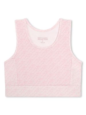 Michael Kors Kids monogram-pattern crop top - Pink