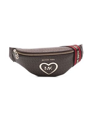 Michael Kors Kids monogram-pattern print belt bag - Brown
