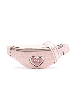 Michael Kors Kids monogram-pattern print belt bag - Pink