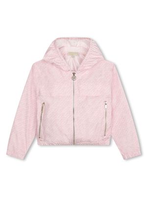 Michael Kors Kids monogram-pattern zip-up jacket - Pink