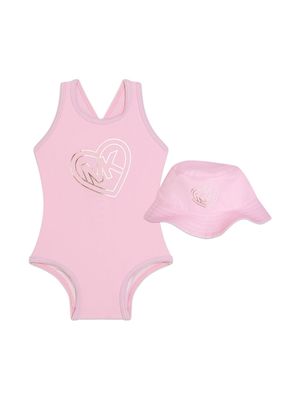 Michael Kors Kids monogram-print swimsuit - Pink