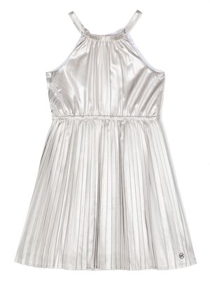 Michael Kors Kids pleated sleeveless dress - Silver