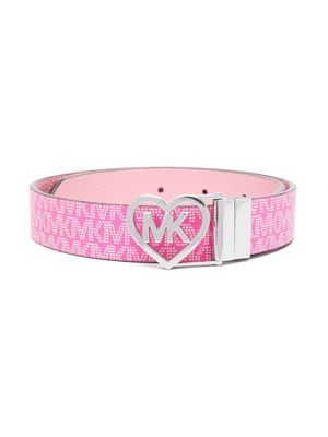 Michael Kors Kids reversible logo-plaque belt - Pink