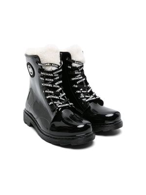 Michael Kors Kids rubberised-logo snow boots - Black