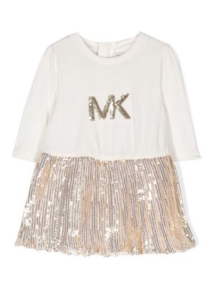 Michael Kors Kids sequin-embellished logo dress - Gold