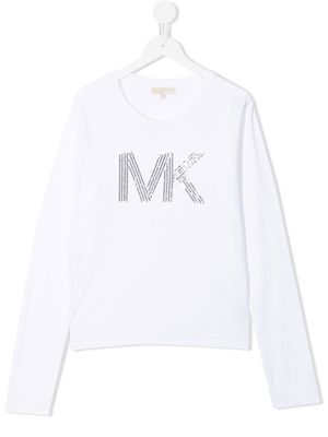 Michael Kors Kids sequin logo-embellished T-shirt - White