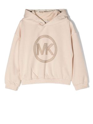Michael Kors Kids sequin logo jersey hoodie - Neutrals