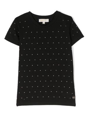 Michael Kors Kids stud-embellished crew-neck T-shirt - Black