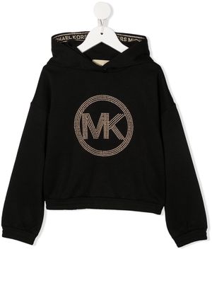 Michael Kors Kids studded logo pullover hoodie - Black